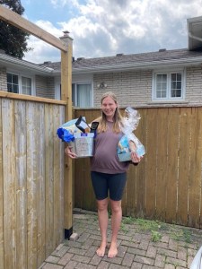 Katherine Hogendoorn with Food Champ Basket