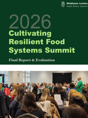 Link to the 2026 Cultivating Resilient Food Systems Summit final report, featuring a photo of a large summit audience.